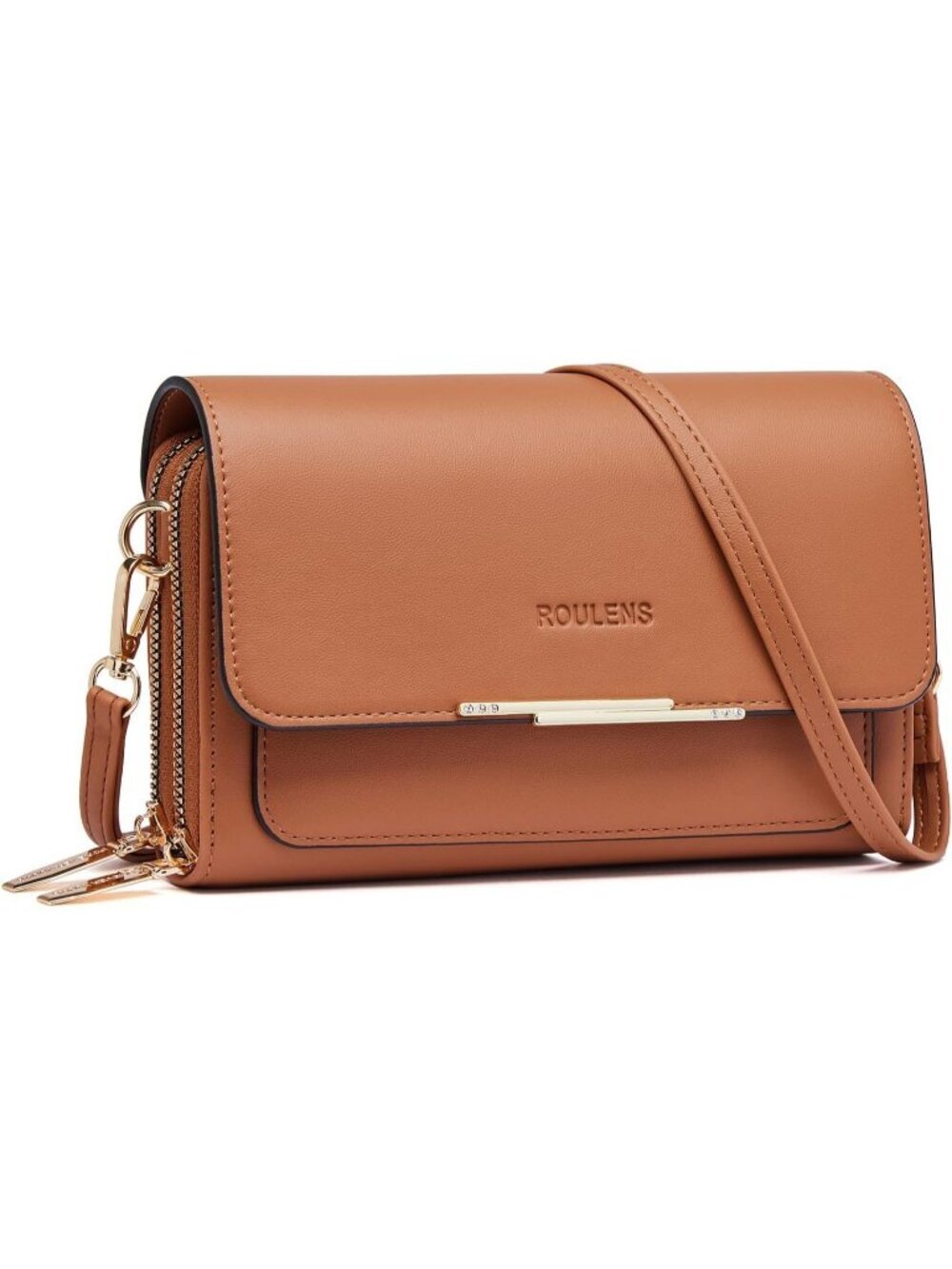 Women's Brown Leather Crossbody Bag Cell Phone Wallet Shoulder Stylish Purse